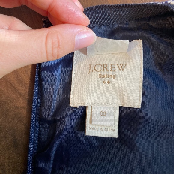 J Crew Suiting Blue Geometric Shift Dress - Picture 3 of 7